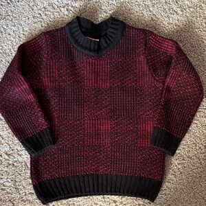Cozy Kids' Black and Red Sweater
